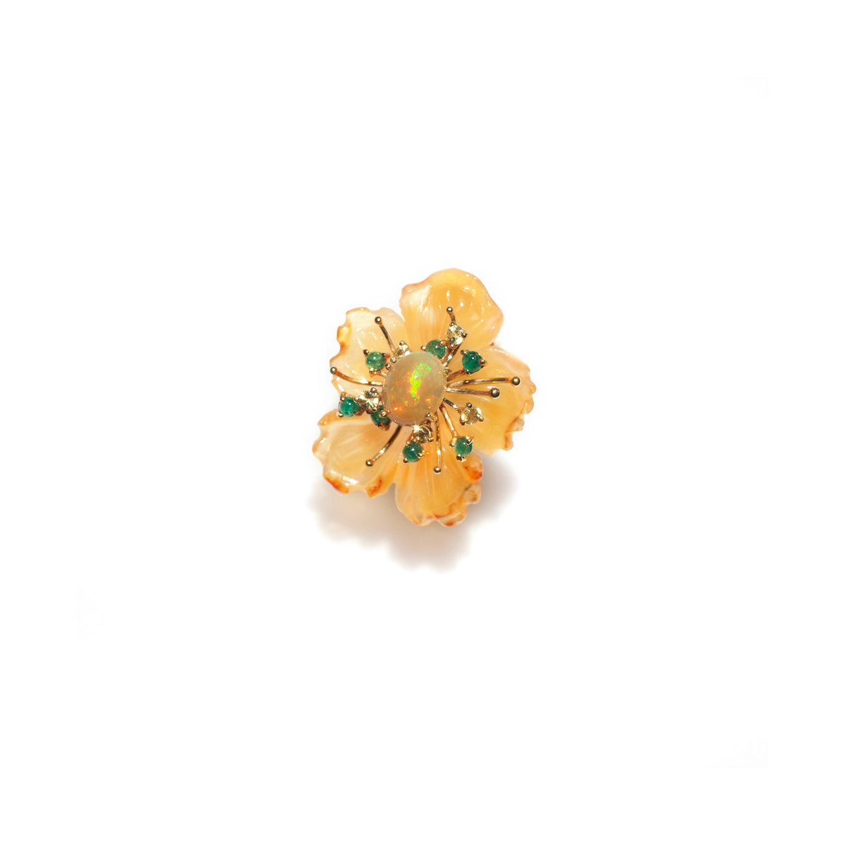 PETALE’A agate, crystal opal, emerald & yellow sapphire 14K gold ring by Duong Jewelry
#color_22k-yellow-gold