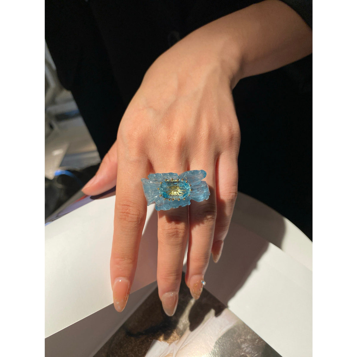 PETALE’A PASSION aquamarine 10K gold ring