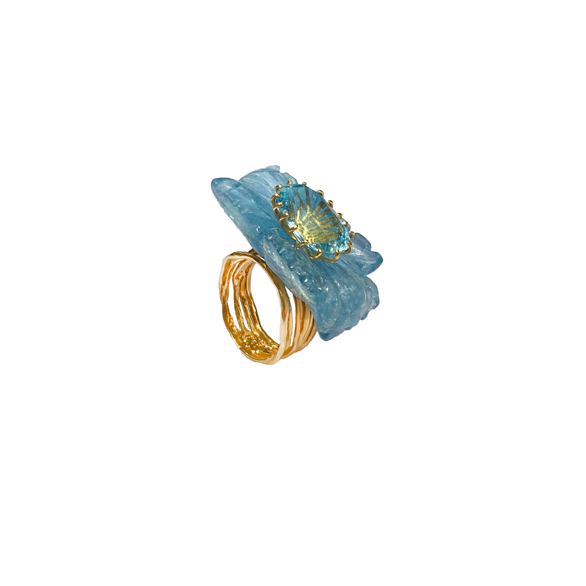 PETALE’A PASSION aquamarine 10K gold ring by Duong Jewelry
#color_22k-yellow-gold