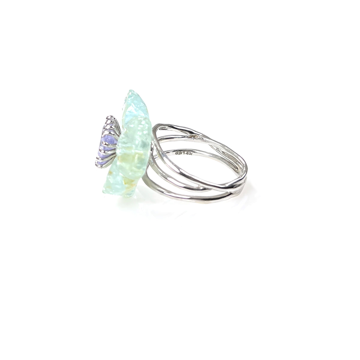 PETALE’A PASSION aquamarine & blue spinel 14K white gold ring by Duong Jewelry
#color_rhodium