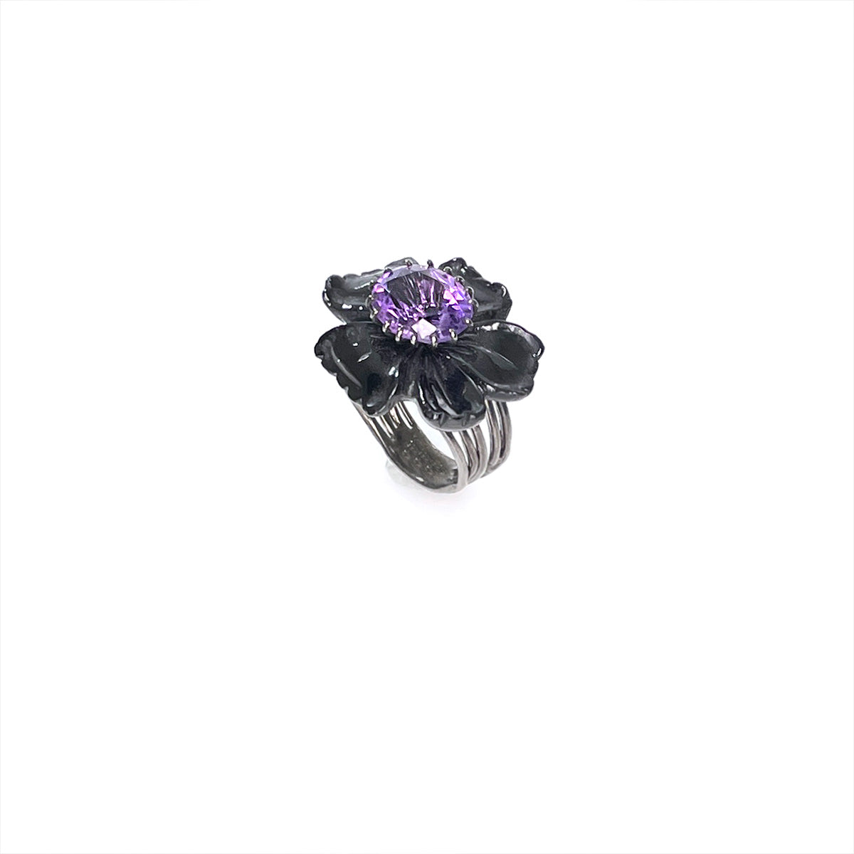 PETALE’A PASSION tourmaline & amethyst sterling silver & 10K gold ring by Duong Jewelry
#color_black-rhodium