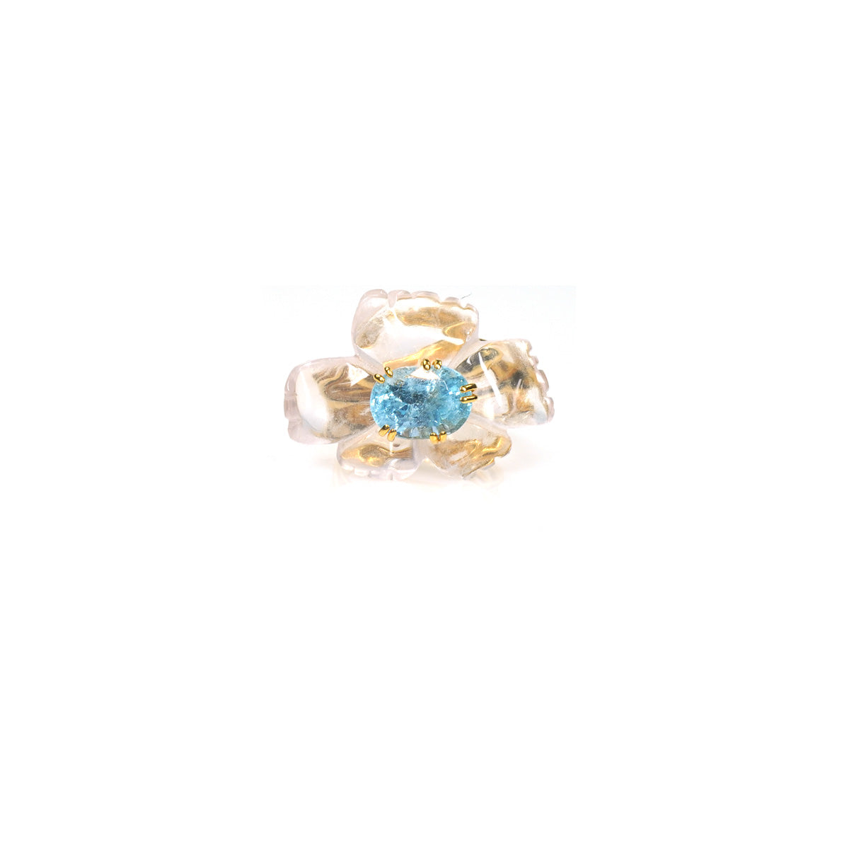 PETALE’A PASSION rose quartz, aquamarine sterling silver & 9K gold ring by Duong Jewlery
#color_22k-yellow-gold