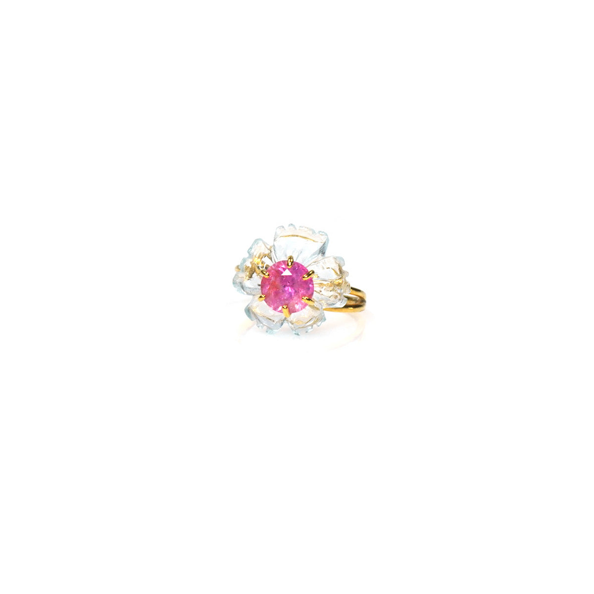 PETALE’A PASSION aquamarine, pink spinel sterling silver & 9K gold ring by Duong Jewelry
#color_22k-yellow-gold