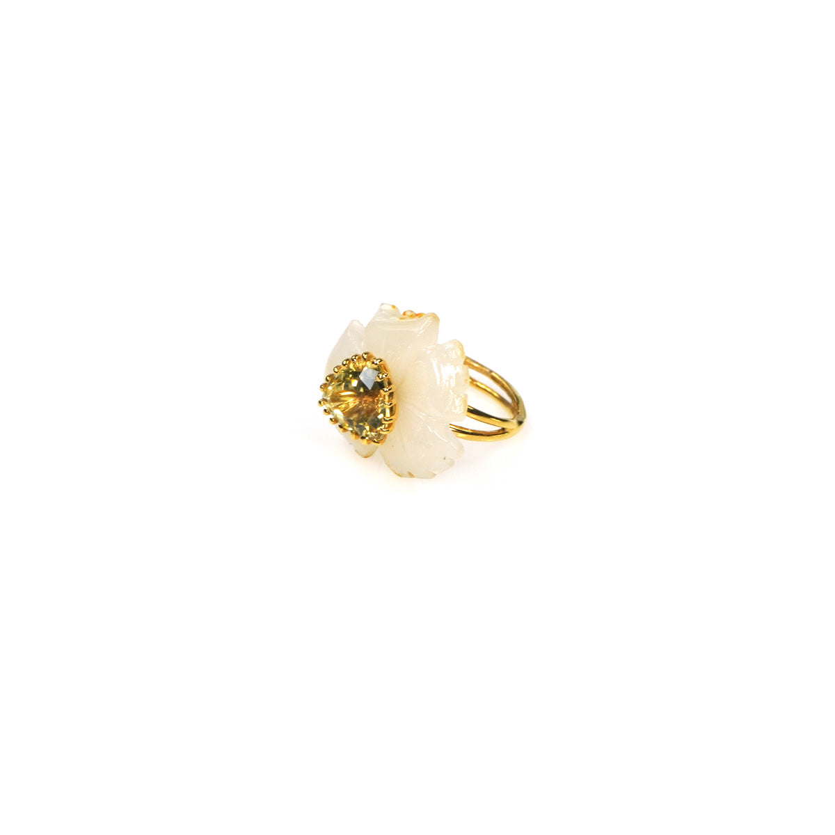 PETALE’A PASSION agate & golden beryl 9K gold ring by Duong Jewelry
#color_22k-yellow-gold