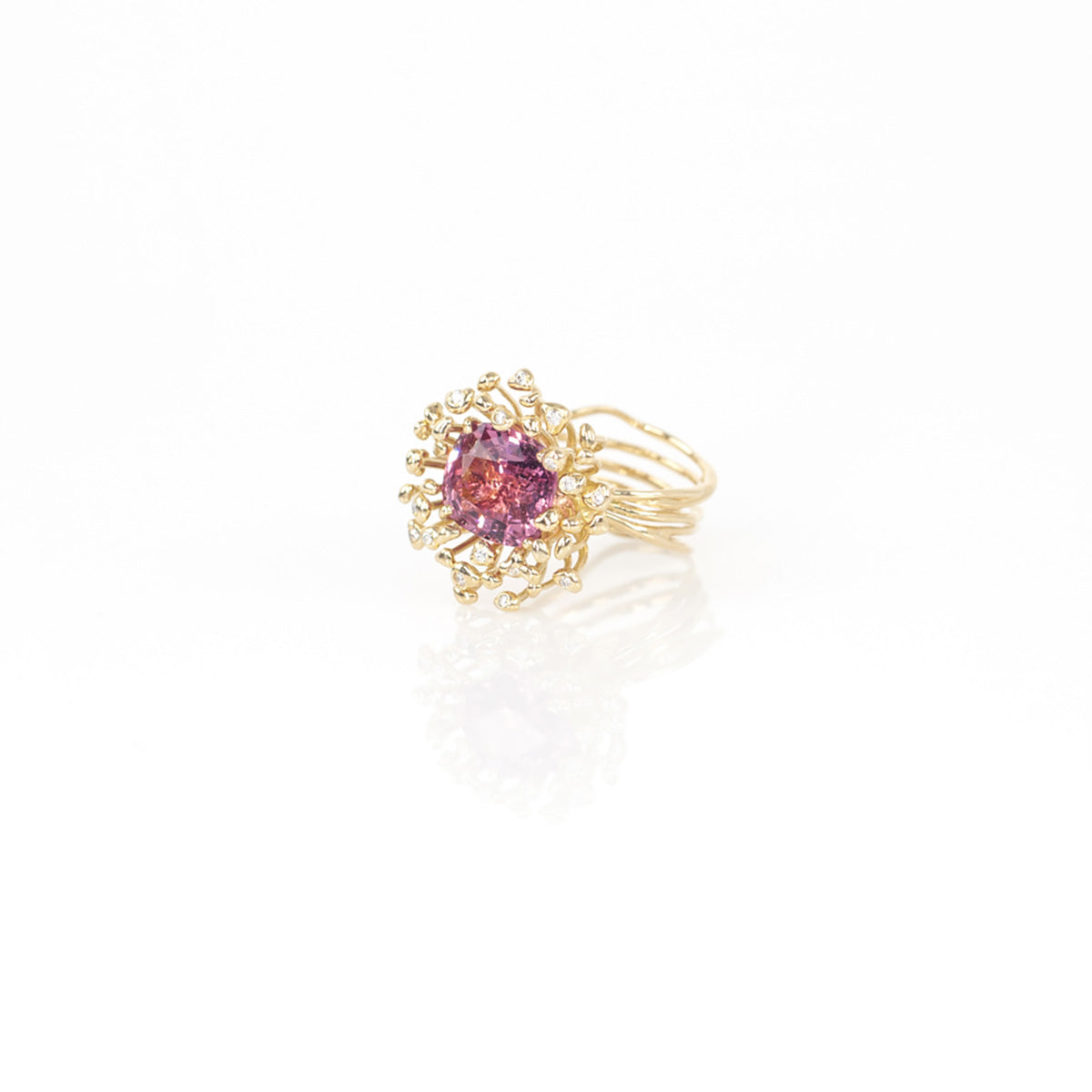 STAMI MIDI pink spinel & diamond 18K gold ring by Duong Jewelry
#color_22k-yellow-gold