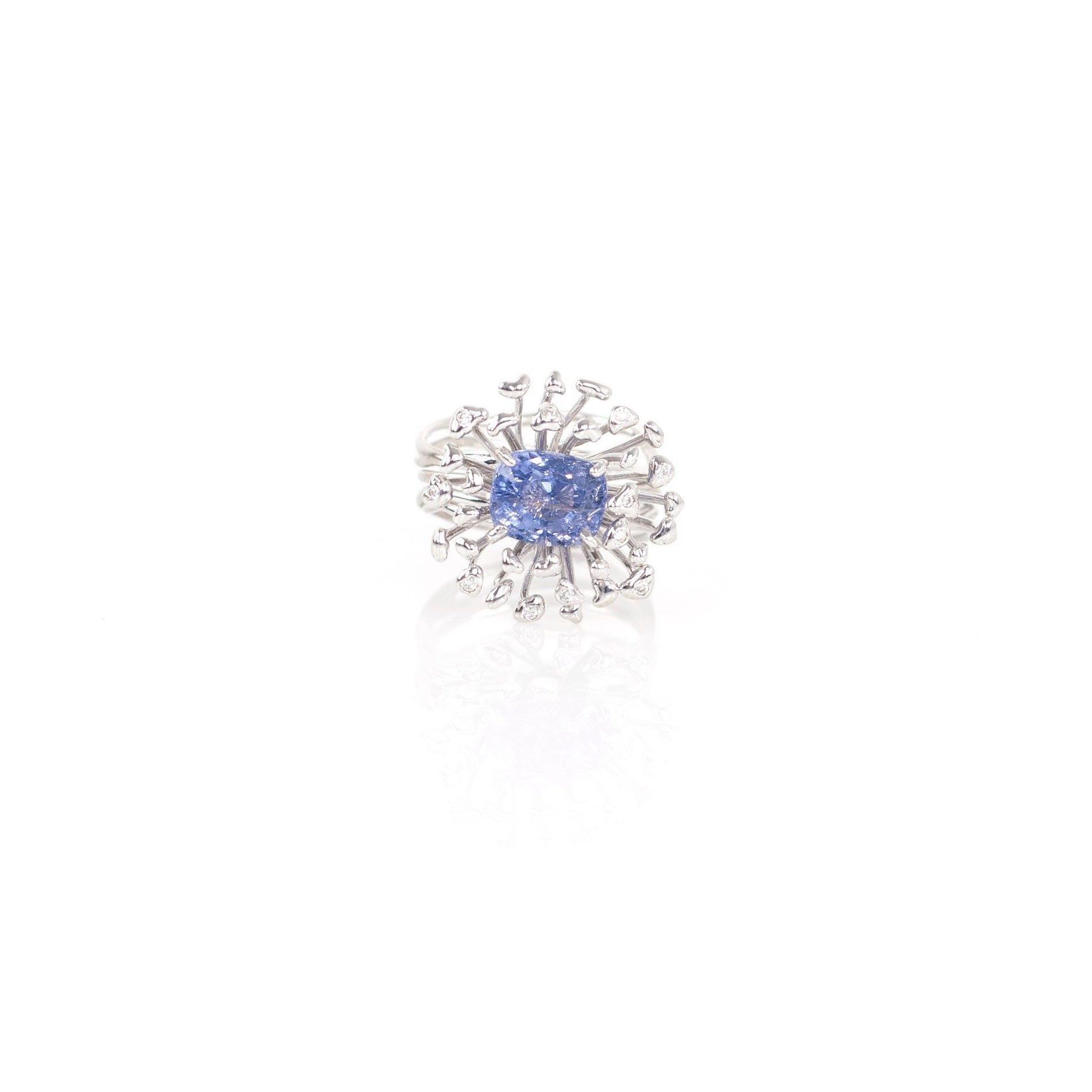 STAMI MINI blue spinel & diamond 18K white gold ring by Duong Jewelry
#color_rhodium