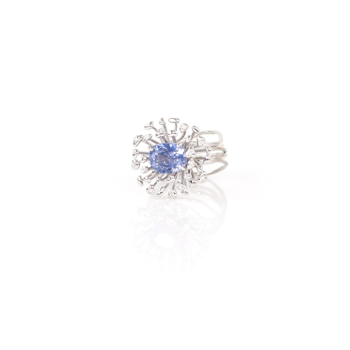 STAMI MINI blue spinel & diamond 18K white gold ring by Duong Jewelry
#color_rhodium