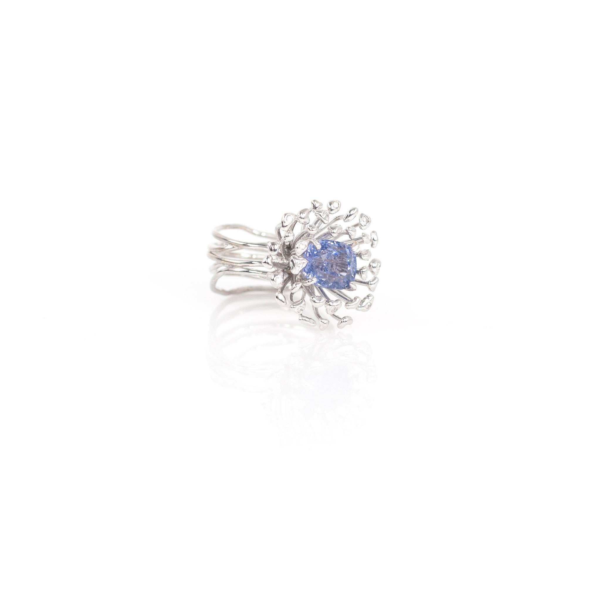 STAMI MINI blue spinel & diamond 18K white gold ring by Duong Jewelry
#color_rhodium