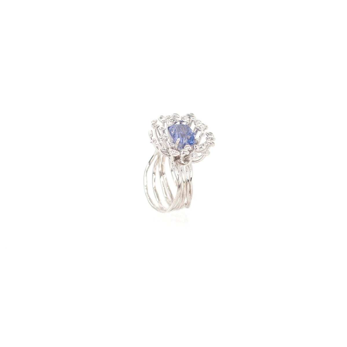 STAMI MINI blue spinel & diamond 18K white gold ring by Duong Jewelry
#color_rhodium