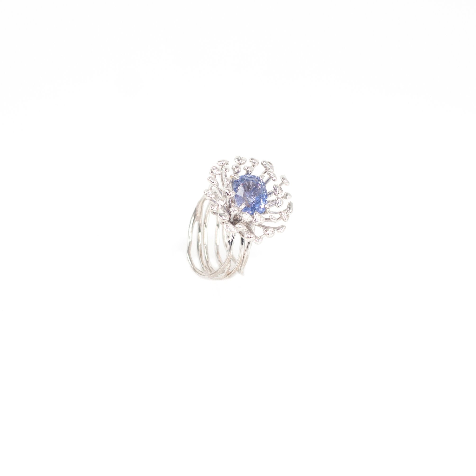 STAMI MINI blue spinel & diamond 18K white gold ring by Duong Jewelry
#color_rhodium