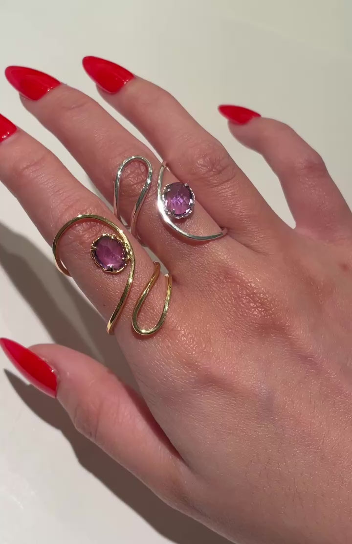 LULU amethyst silver ring