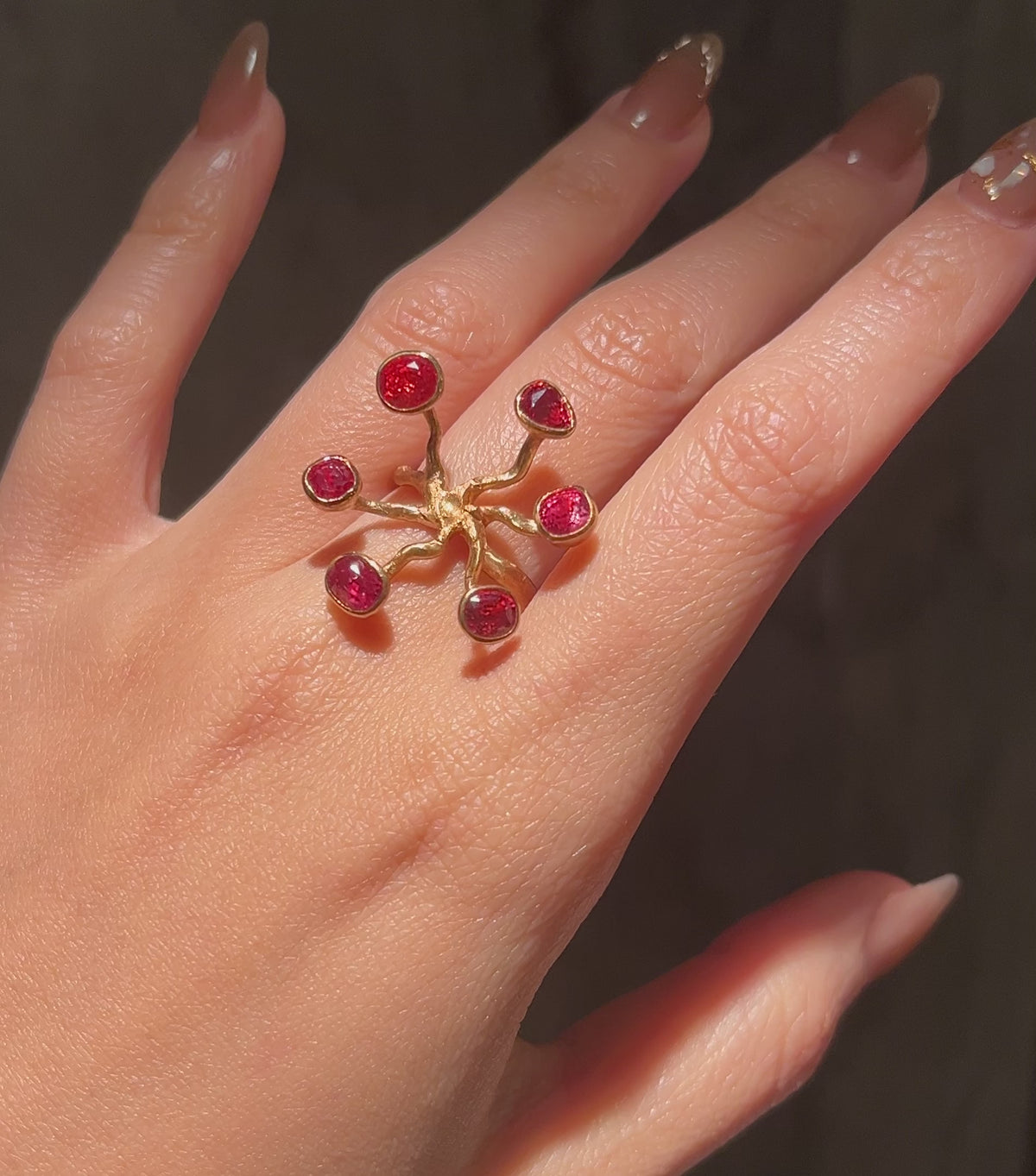 BABY MIA red spinel 18K gold ring