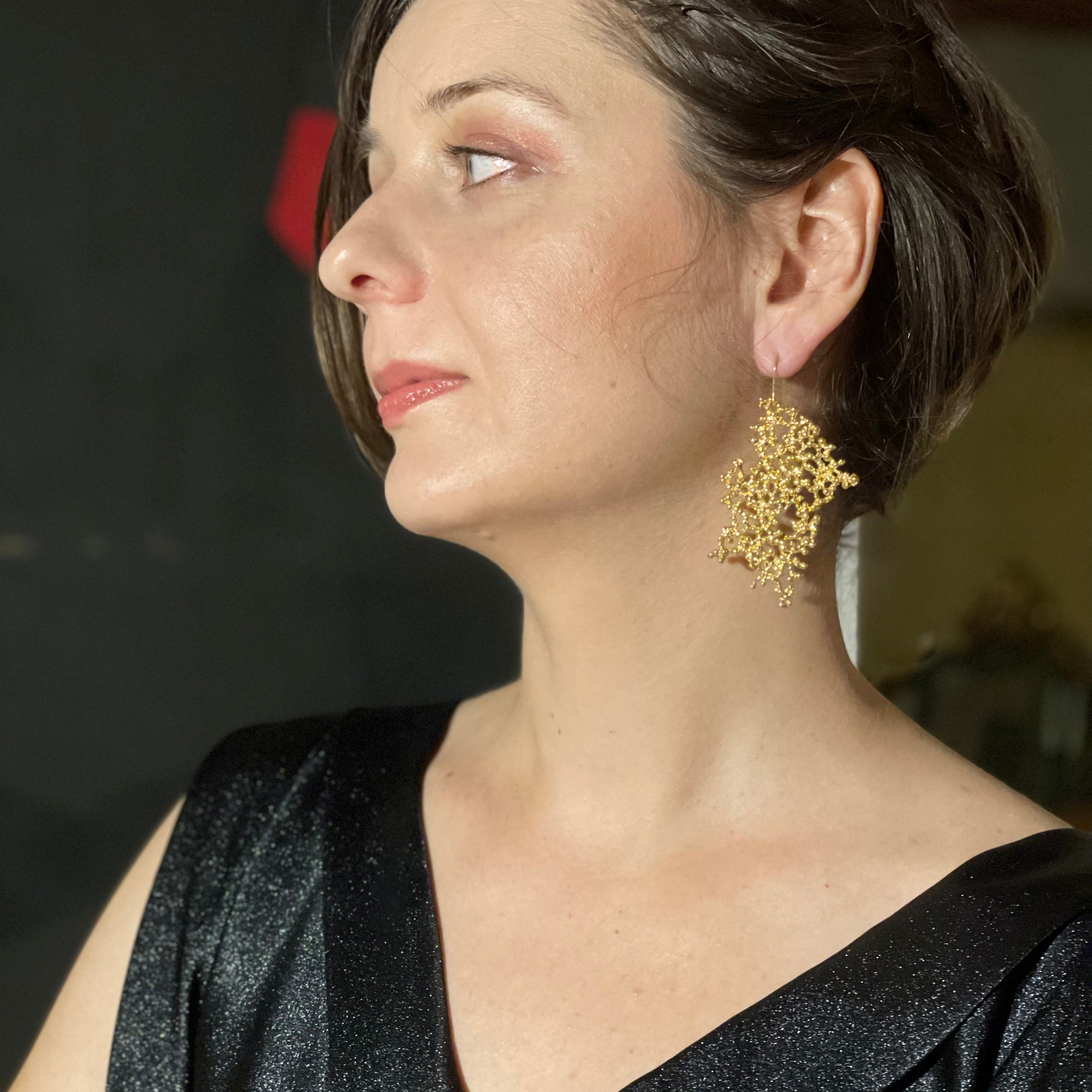 ROCIO SINGLE brass earrings