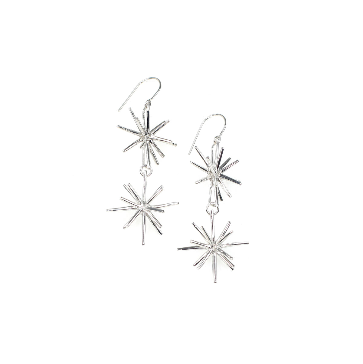 STARDOM DOUBLE sterling silver earrings by Duong Jewelry
#color_no-plating