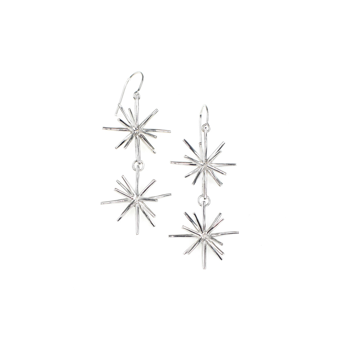 STARDOM DOUBLE sterling silver earrings by Duong Jewelry
#color_no-plating