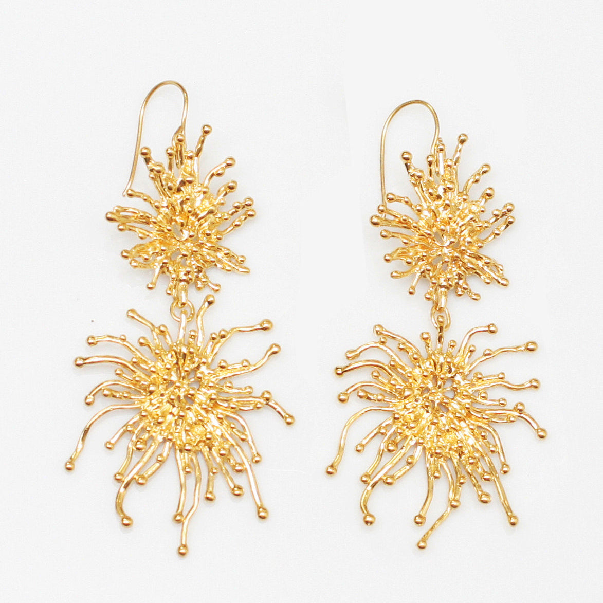 SUNRAY DOUBLE brass hook earrings by Duong Jewelry
#color_22k-yellow-gold