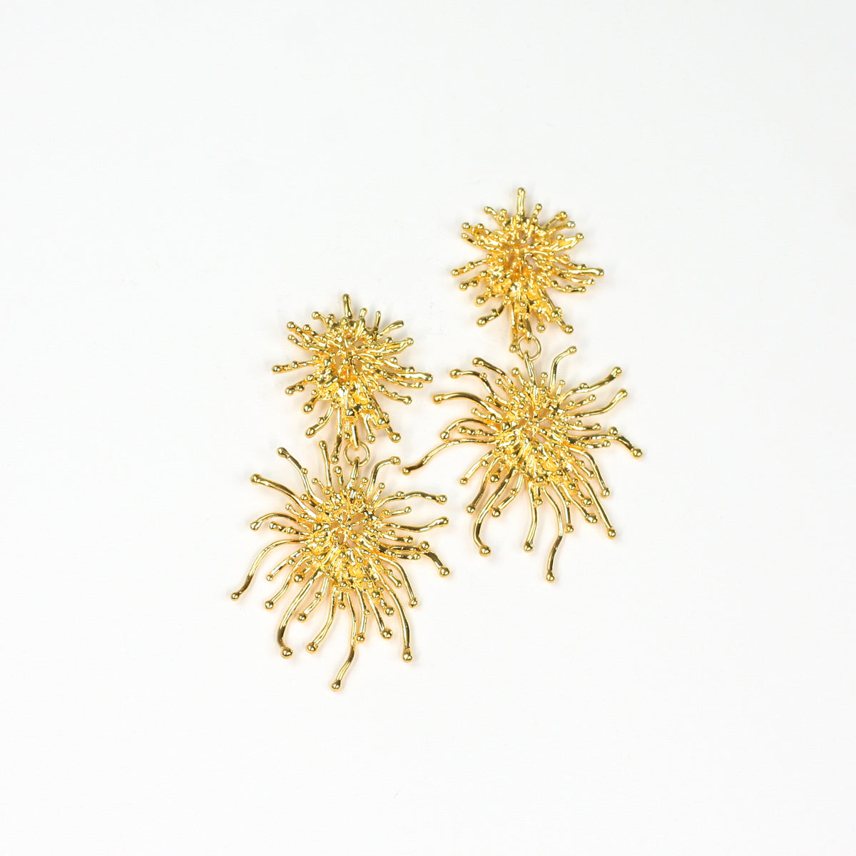 SUNRAY DOUBLE brass stud earrings