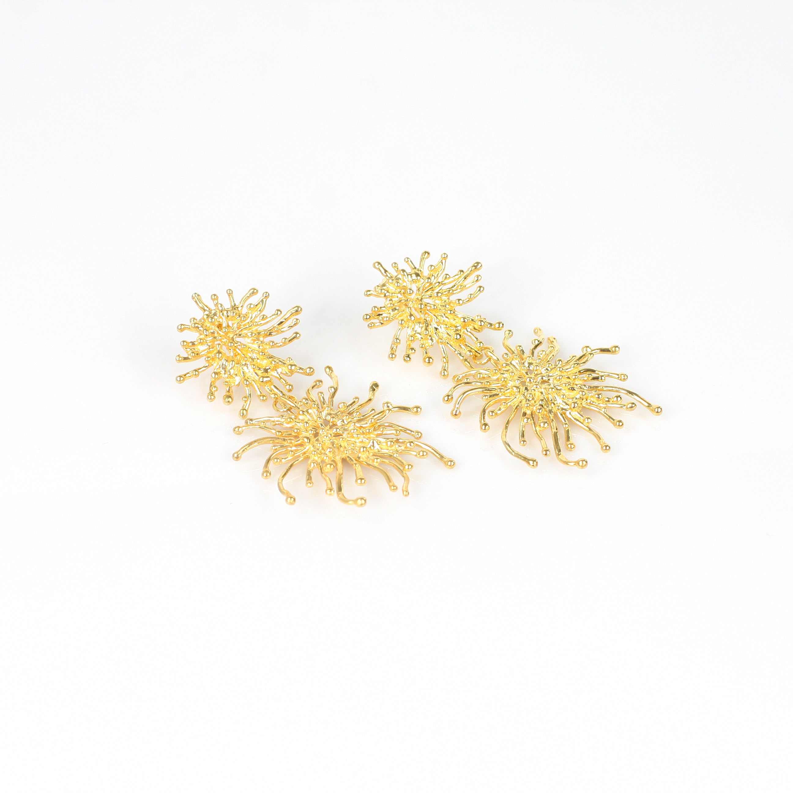 SUNRAY DOUBLE brass stud earrings by Duong Jewelry
#color_22k-yellow-gold