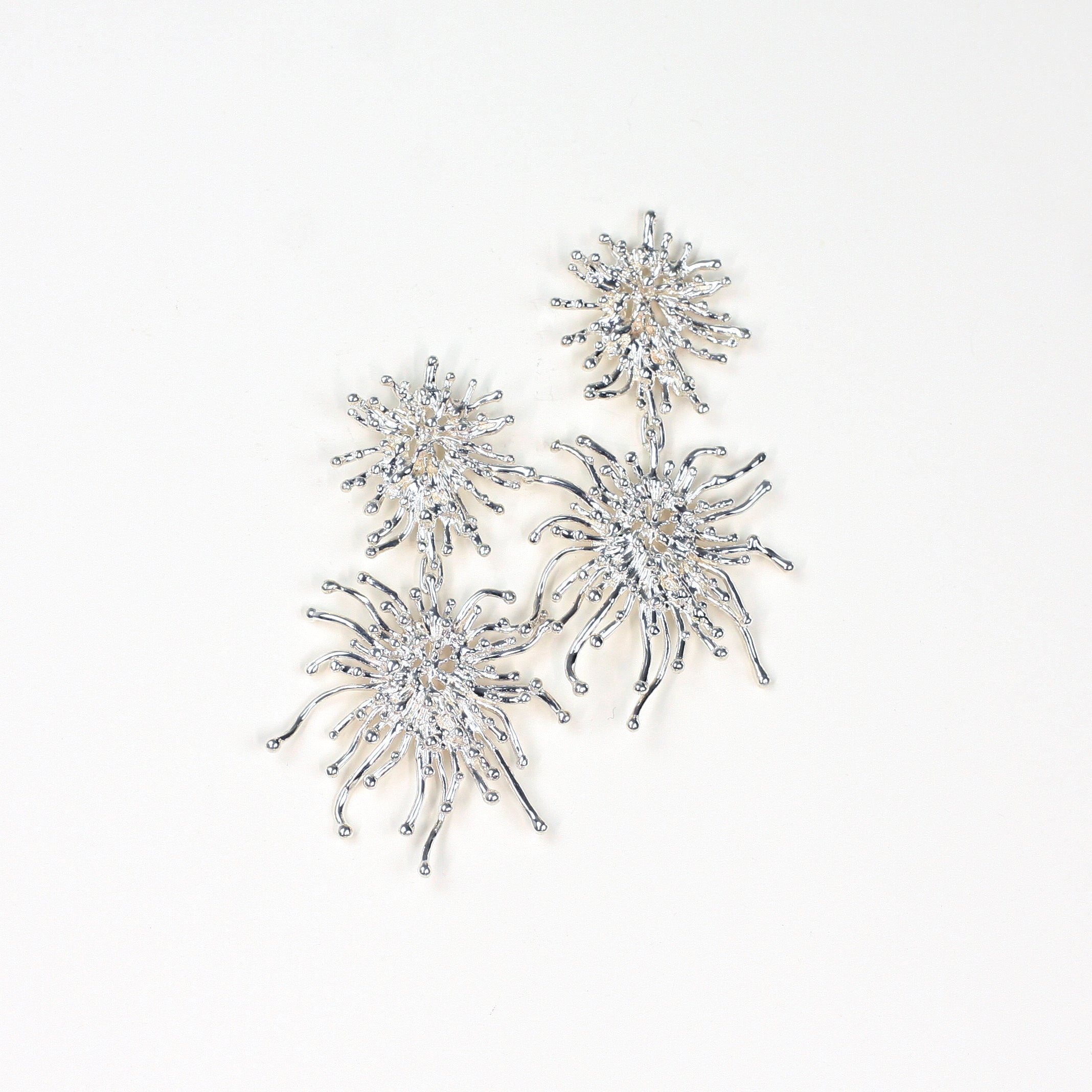 SUNRAY DOUBLE sterling silver stud earrings by Duong Jewelry 
#color_no-plating